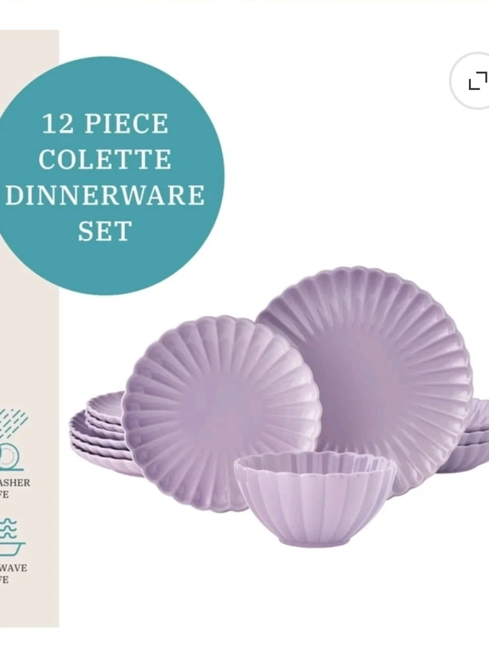 The Pioneer Woman Colette 12-piece Gres crockery game, Purple